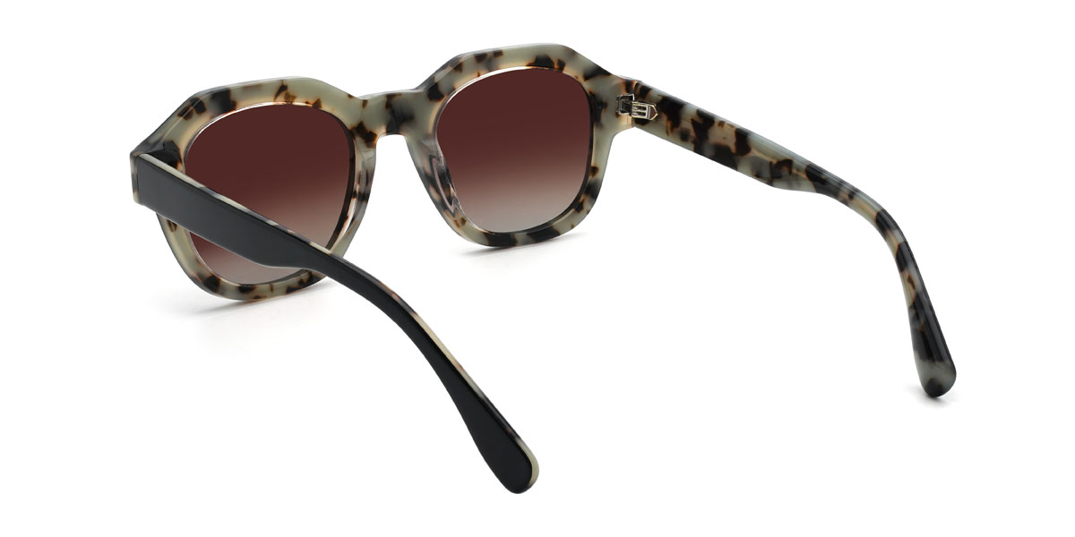 Black Brown Haidar Glasses - Oval Sunglasses