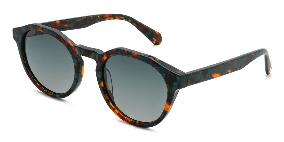 Glazed Green Akram Glasses - Oval Sunglasses