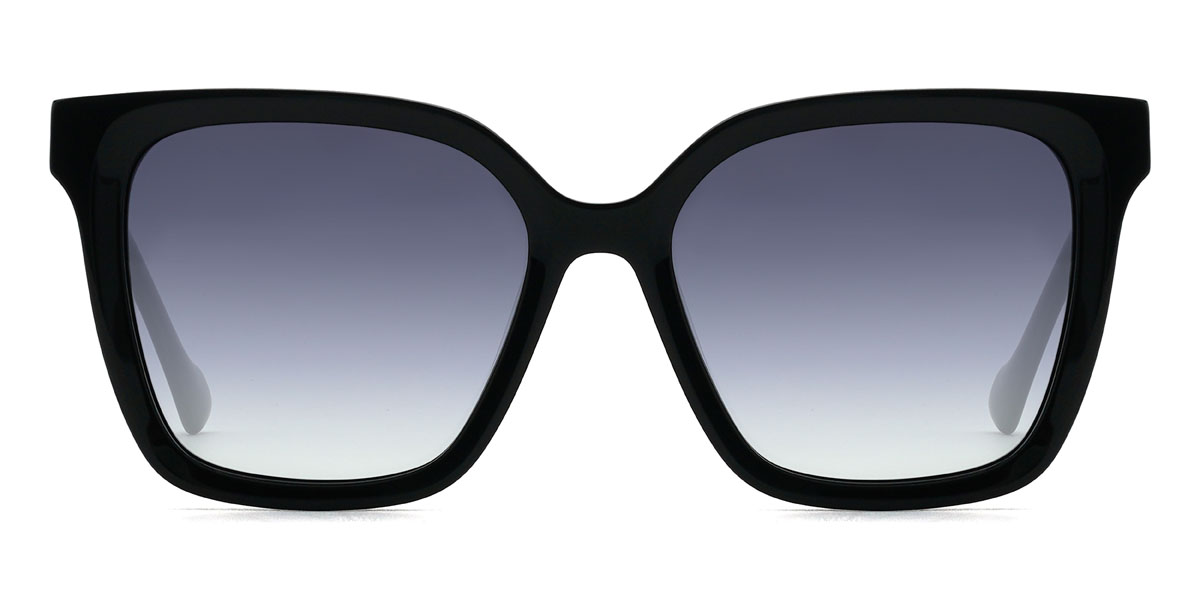 Black Gradual Grey Calder Glasses - Square Sunglasses