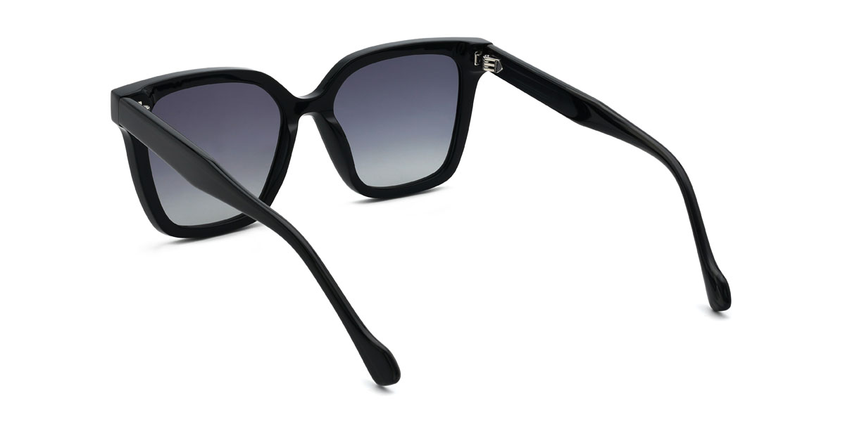 Black Gradual Grey Calder Glasses - Square Sunglasses