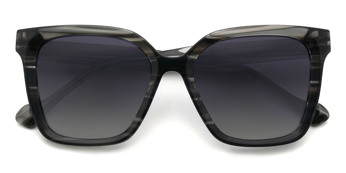 Black Tortoiseshell Grey Calder Glasses - Square Sunglasses