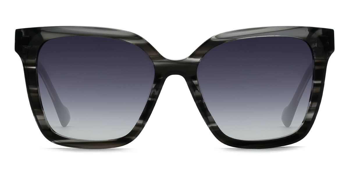 Black Tortoiseshell Grey Calder Glasses - Square Sunglasses