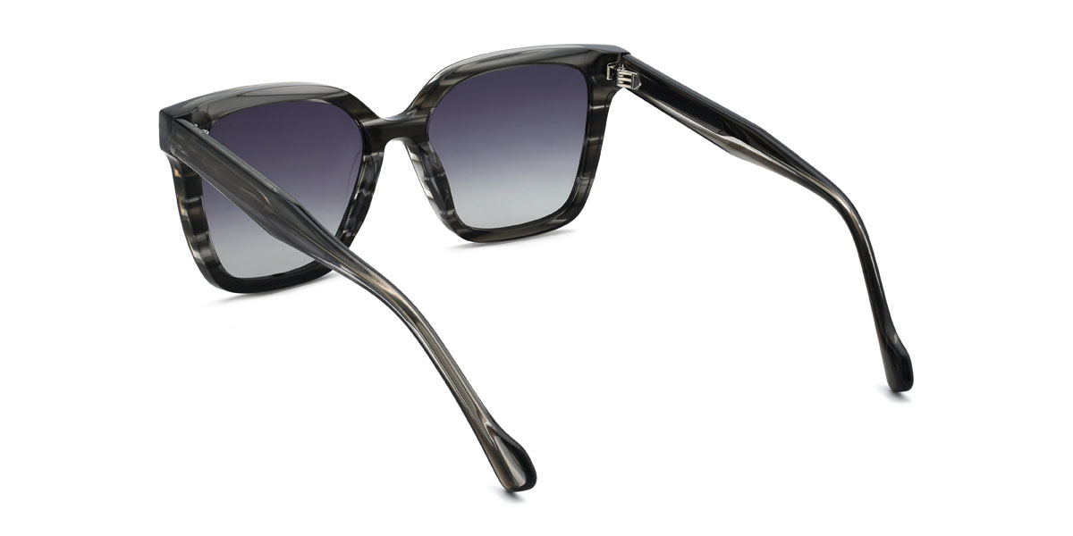 Black Tortoiseshell Grey Calder Glasses - Square Sunglasses