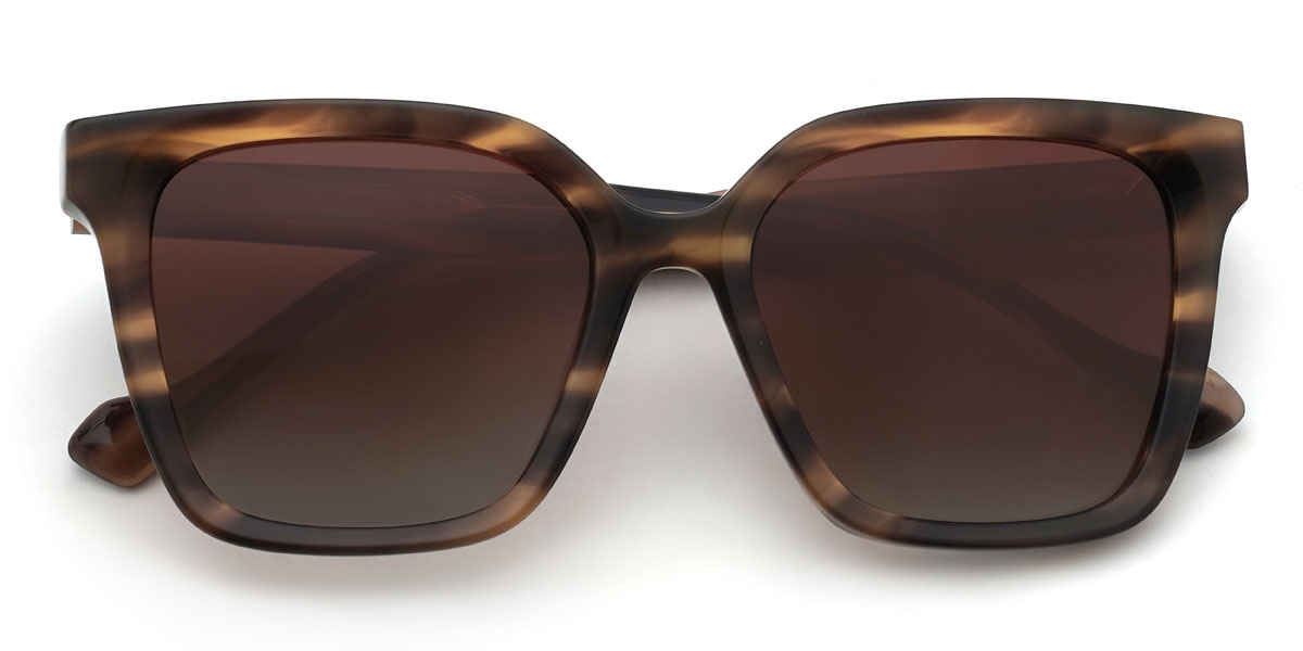 Tortoiseshell Brown Calder Glasses - Square Sunglasses