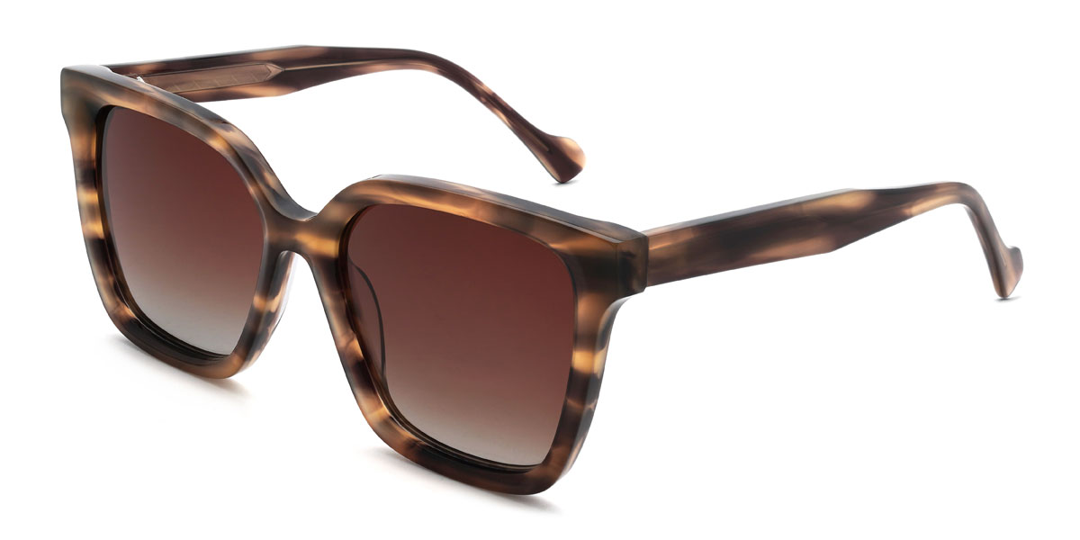 Tortoiseshell Brown Calder Glasses - Square Sunglasses