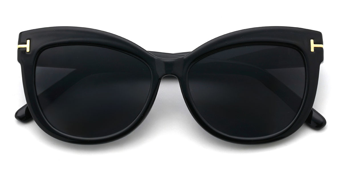 Black Grey Georgie Glasses - Cat Eye Sunglasses