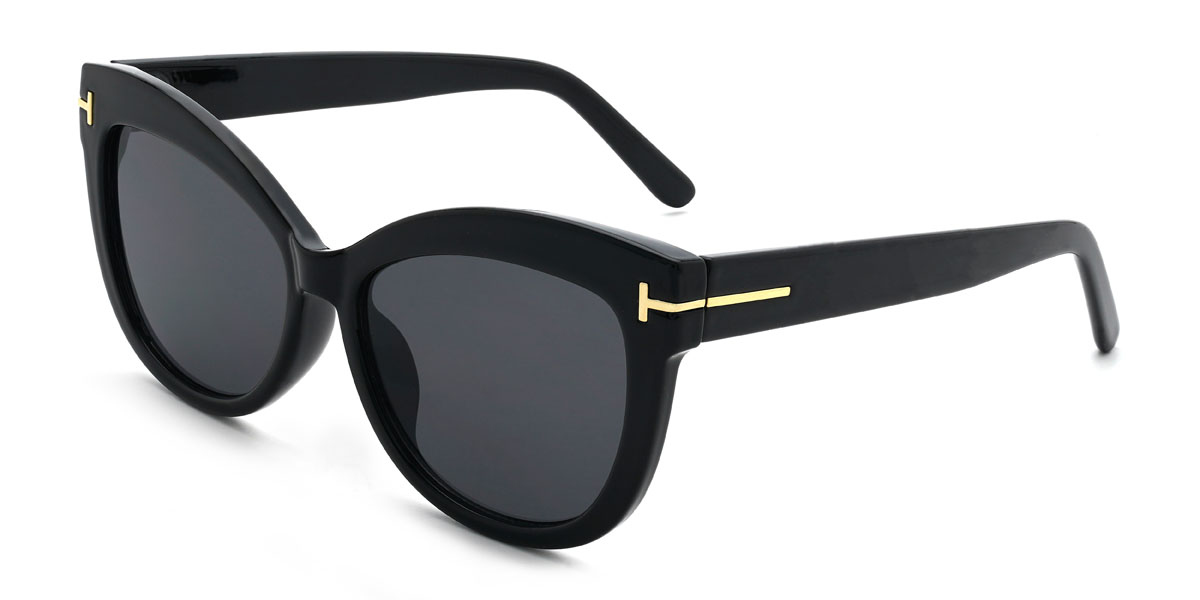 Black Grey Georgie Glasses - Cat Eye Sunglasses