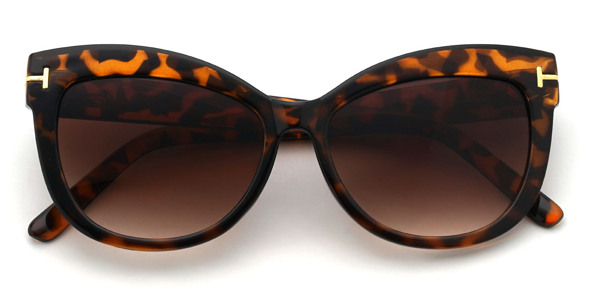 Tortoiseshell Gradual Brown Georgie Glasses - Cat Eye Sunglasses