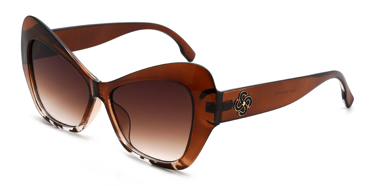 Brown Gradual Brown Simone Glasses - Cat Eye Sunglasses