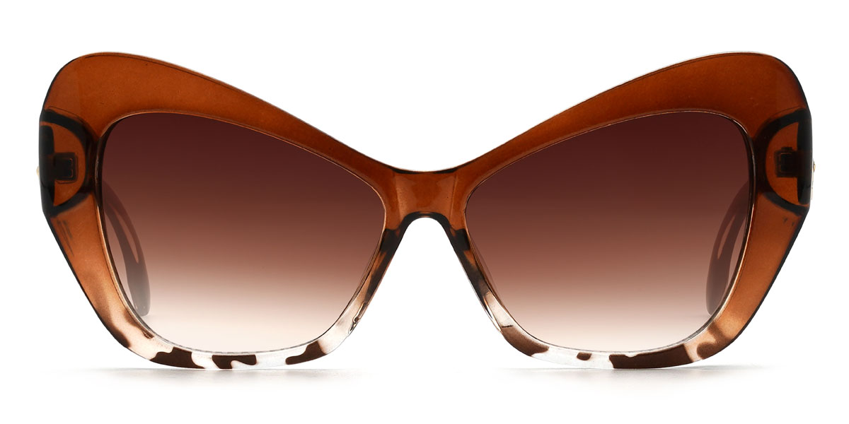 Brown Gradual Brown Simone Glasses - Cat Eye Sunglasses