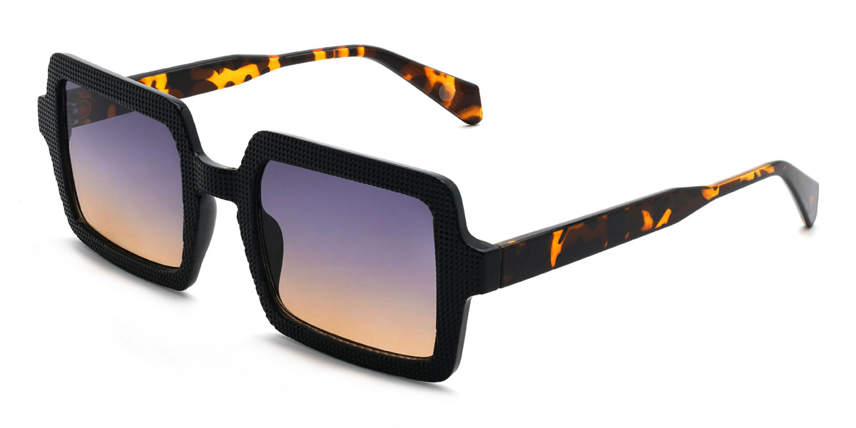 Black Purple Tawny Nassir Glasses - Rectangle Sunglasses