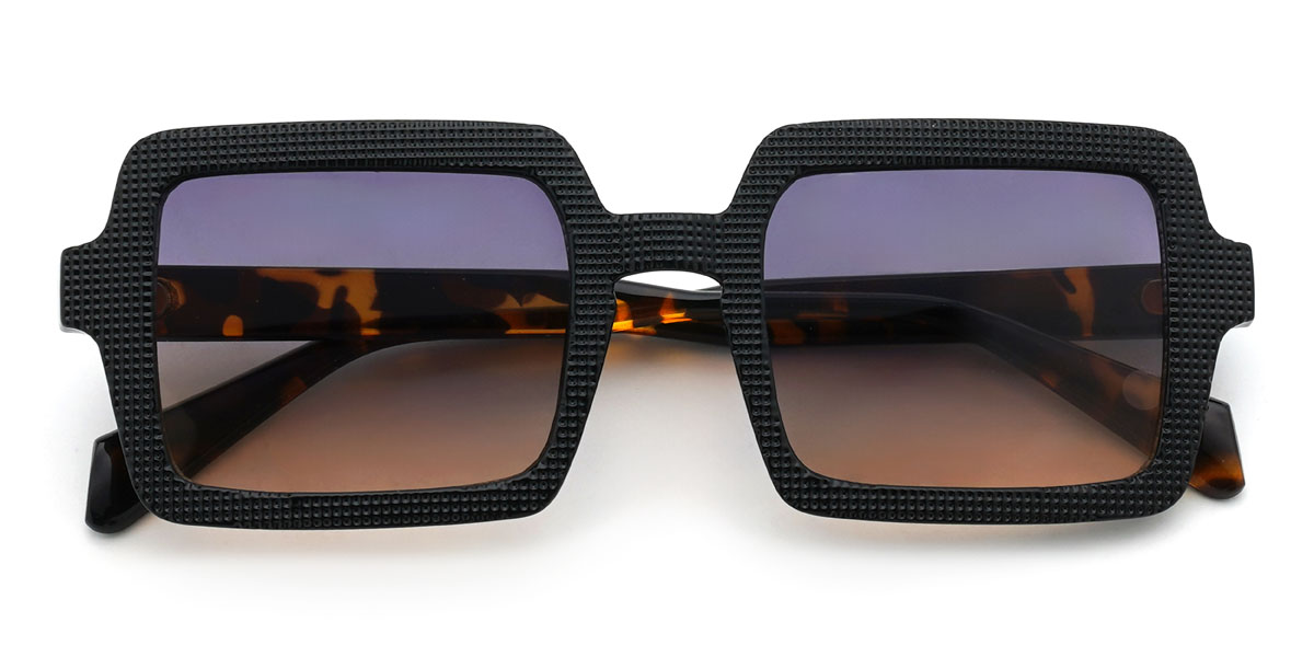 Black Purple Tawny Nassir Glasses - Rectangle Sunglasses
