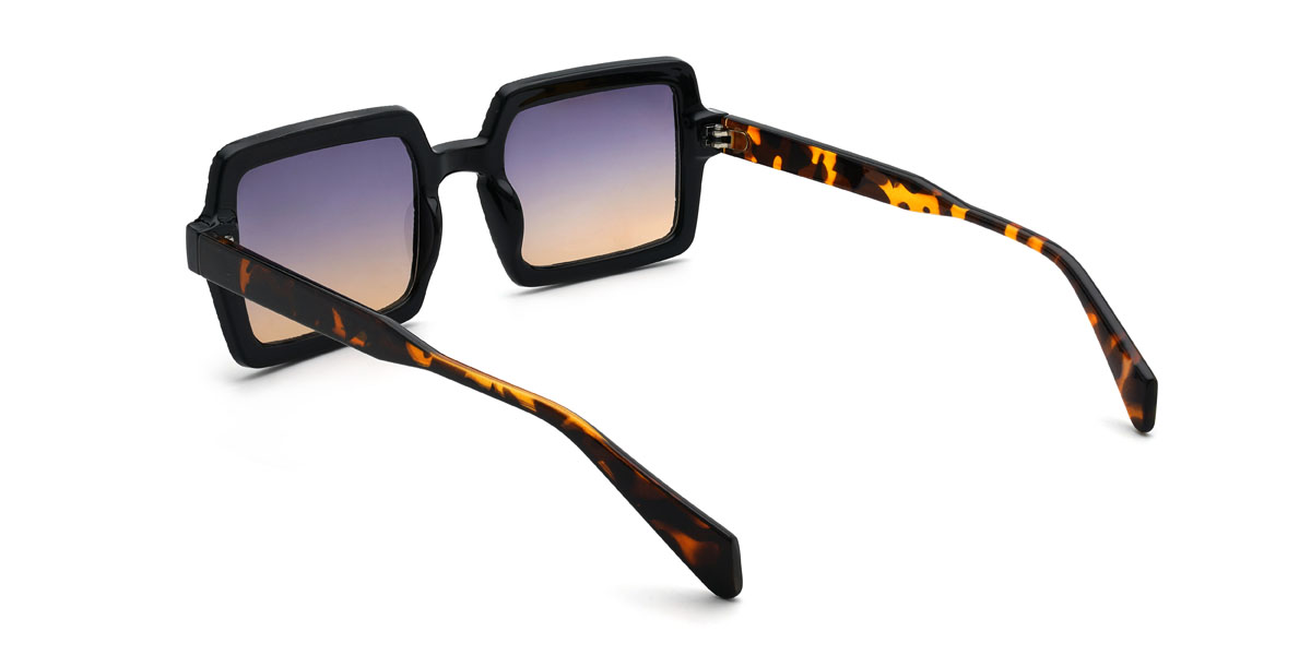 Black Purple Tawny Nassir Glasses - Rectangle Sunglasses