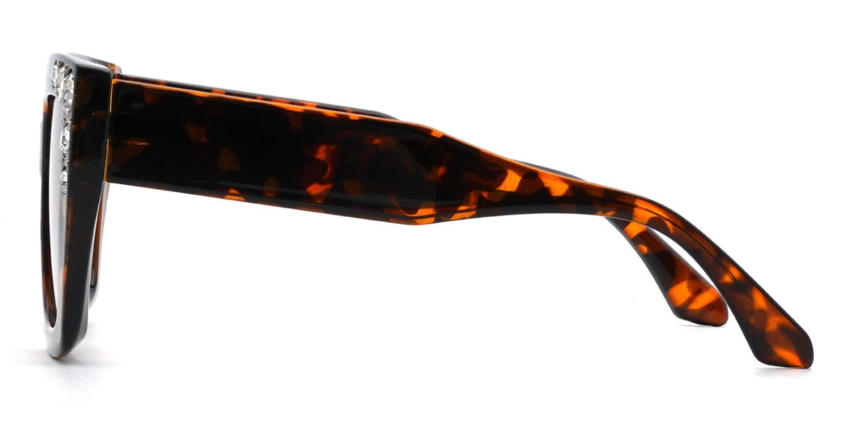 Tortoiseshell Gradual Brown Xitlalli Glasses - Square Sunglasses