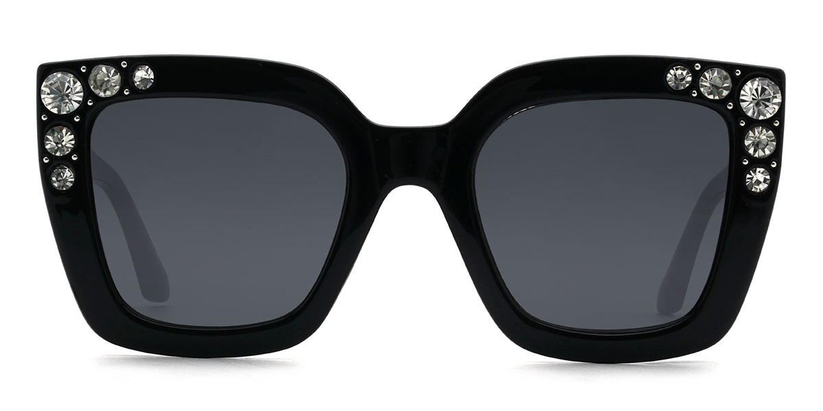 Negro Gris Xitlalli Gafas - Square Sunglasses