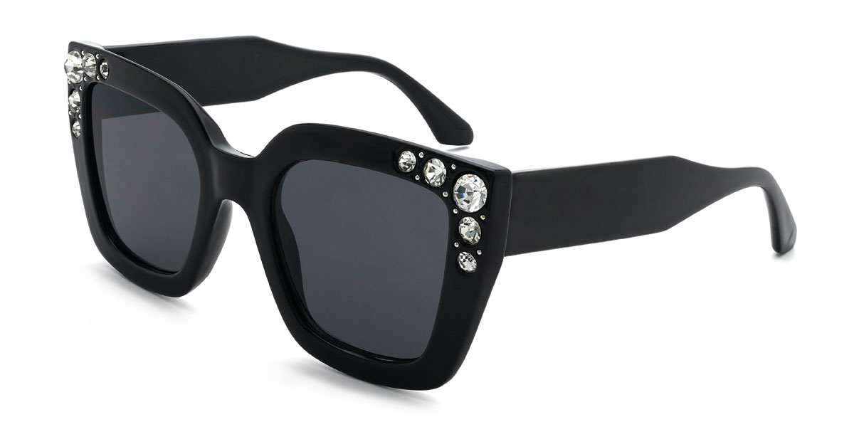 Negro Gris Xitlalli Gafas - Square Sunglasses