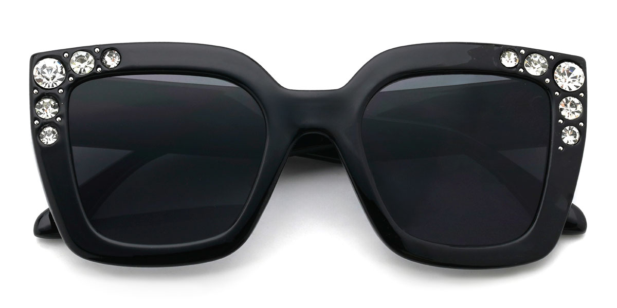 Negro Gris Xitlalli Gafas - Square Sunglasses