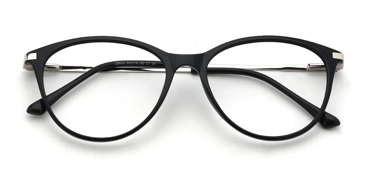 Black Chrissy Glasses - Oval Glasses