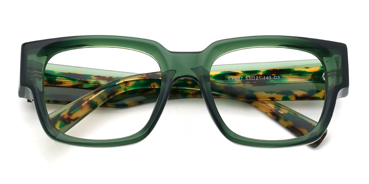 Green Lynden Glasses - Rectangle Glasses