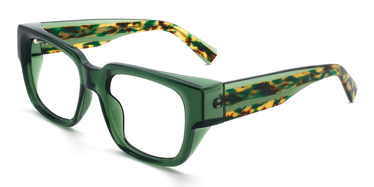Green Lynden Glasses - Rectangle Glasses
