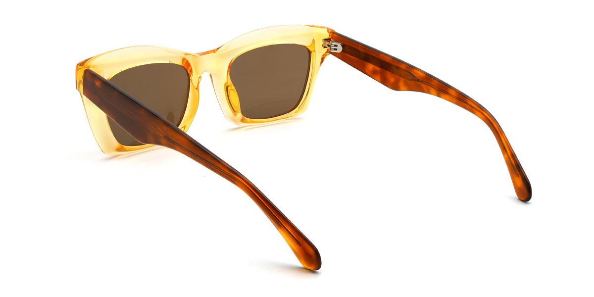 Gelb Braun Brewer Brille - Rectangle Sunglasses