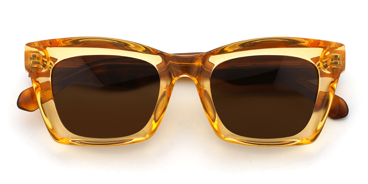 Gelb Braun Brewer Brille - Rectangle Sunglasses