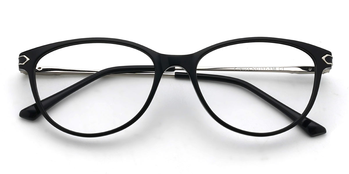 Black Tanay Glasses - Oval Glasses
