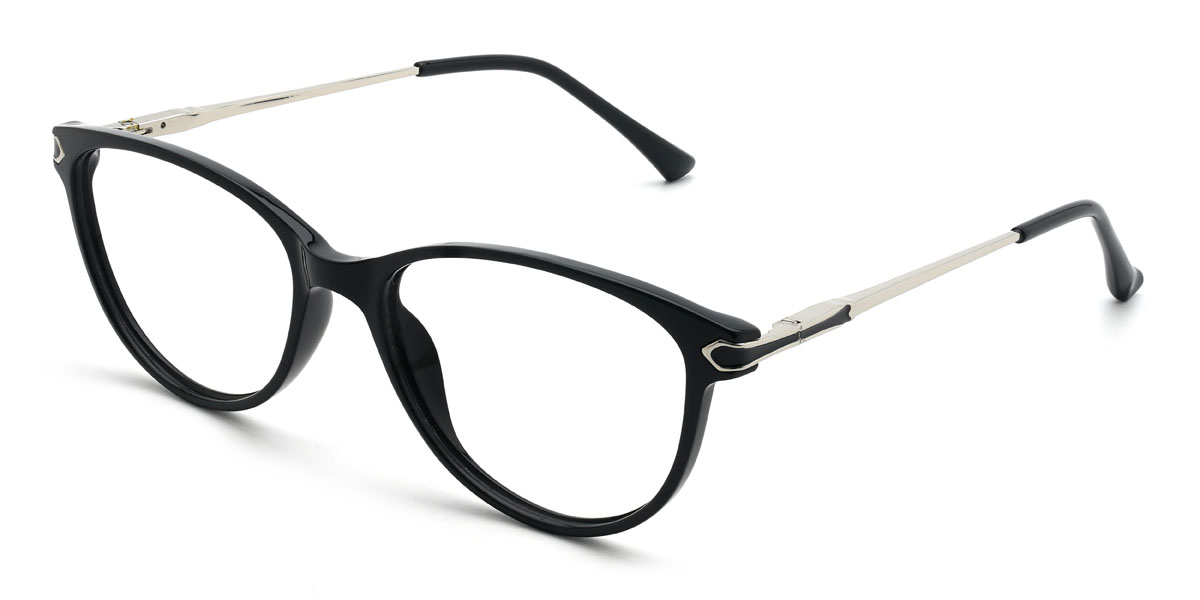 Black Tanay Glasses - Oval Glasses