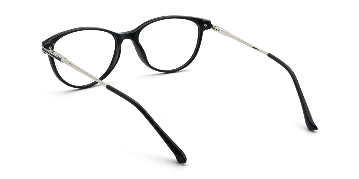 Black Tanay Glasses - Oval Glasses