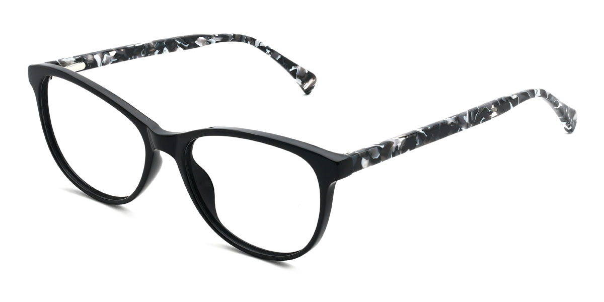 Black Inayat Glasses - Oval Glasses