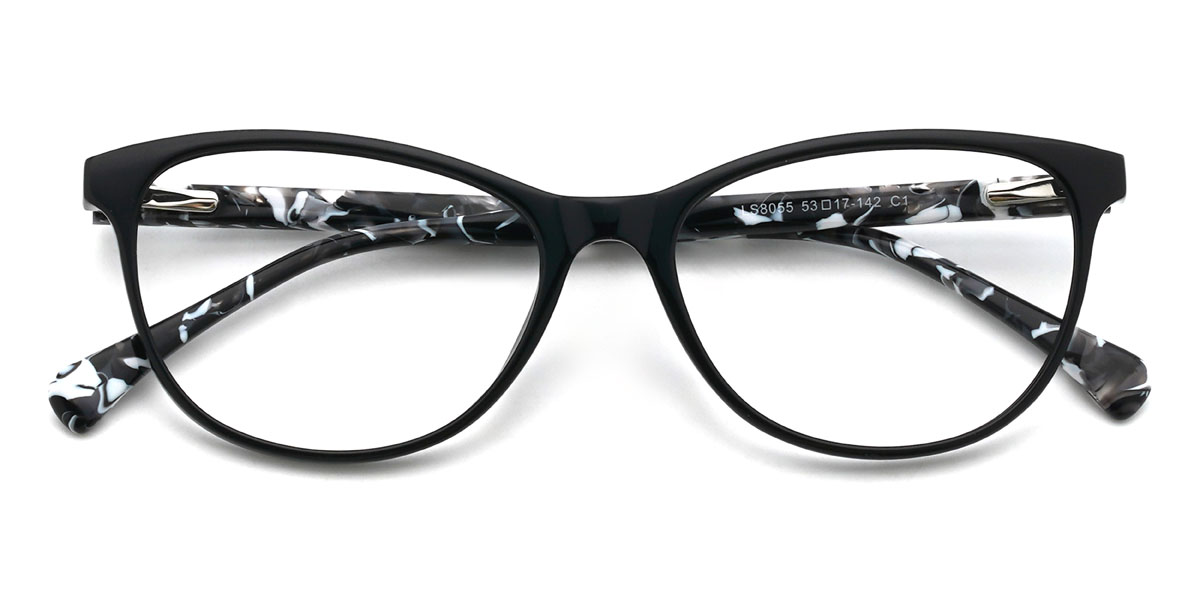 Black Inayat Glasses - Oval Glasses