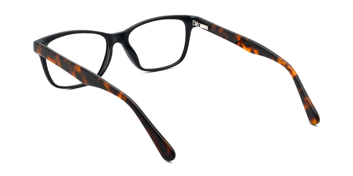 Black Tortoiseshell Leeroy Glasses - Rectangle Glasses