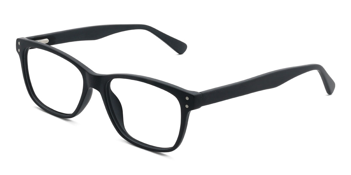 Matte Black Leeroy Glasses - Rectangle Glasses