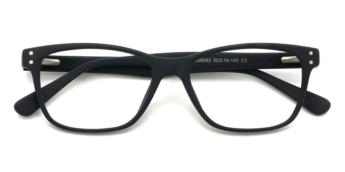 Matte Black Leeroy Glasses - Rectangle Glasses