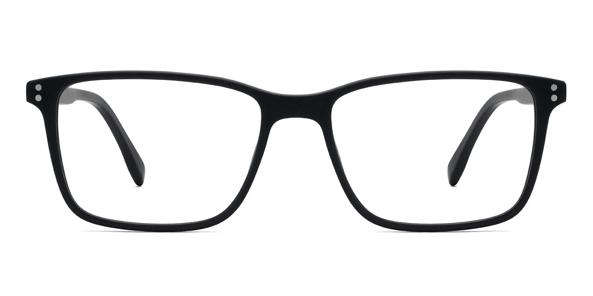 Matte Black Franz Glasses - Rectangle Glasses