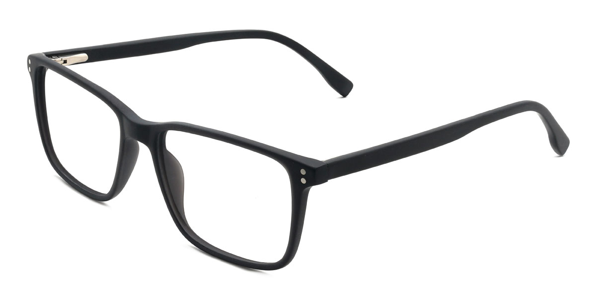 Matte Black Franz Glasses - Rectangle Glasses