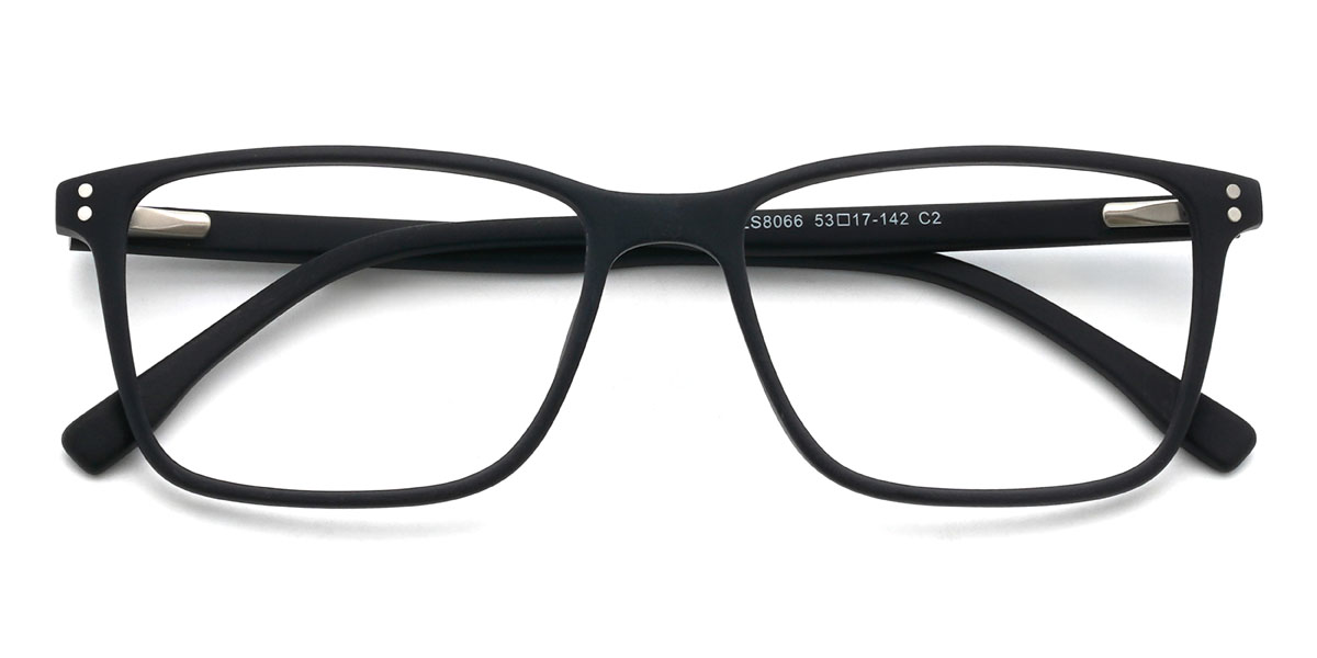 Matte Black Franz Glasses - Rectangle Glasses