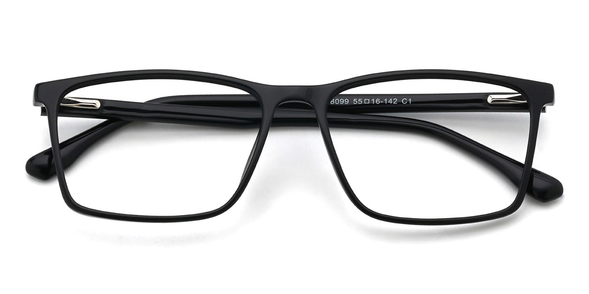 Black Jimmie Glasses - Rectangle Glasses