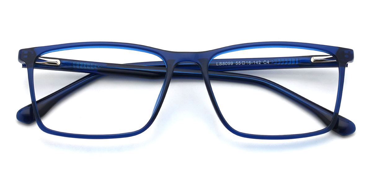 Blue Jimmie Glasses - Rectangle Glasses