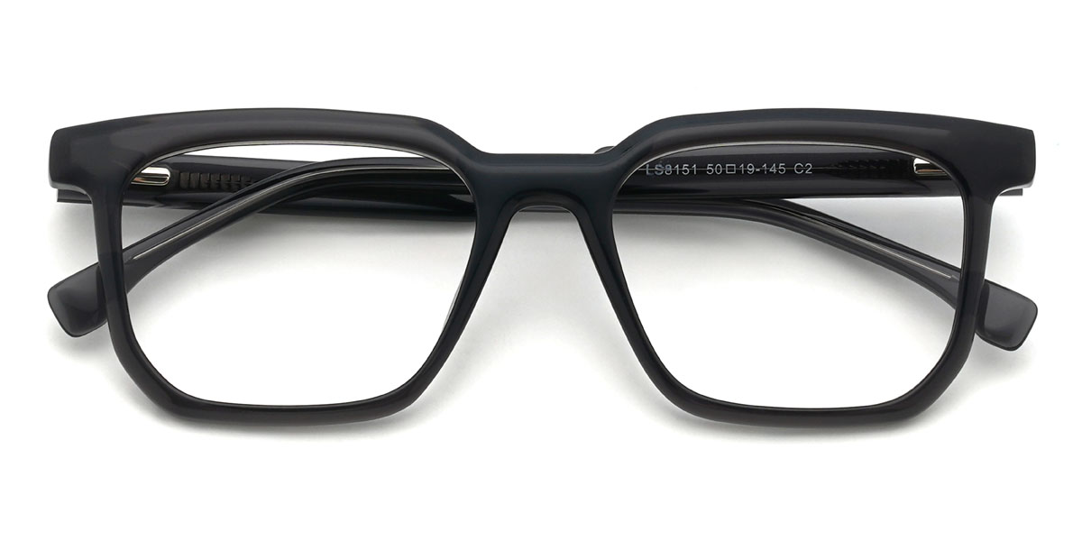 Deep Grey Fahd Glasses - Rectangle Glasses