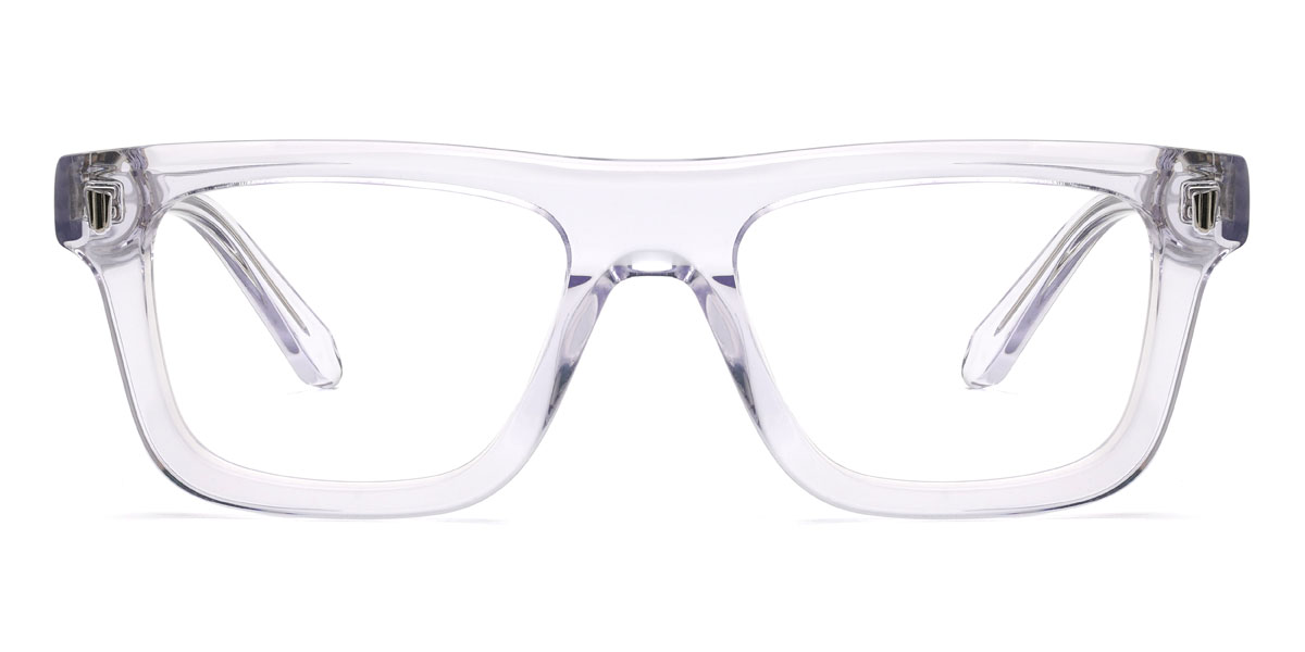 Clear Purple Charlize - Rectangle Glasses
