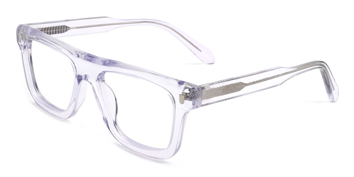 Clear Purple Charlize Glasses - Rectangle Glasses