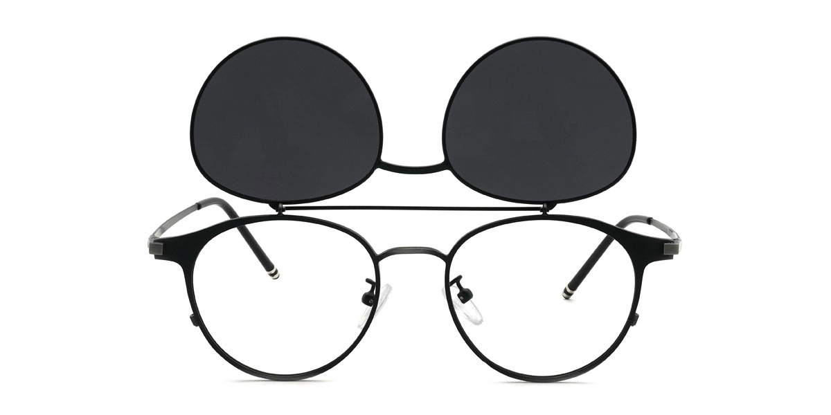 Ezüst szürke Wayne Szemüveg - Aviator Clip-On Sunglasses