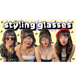 Joë Dorian showcasing Lensmart glasses styling, featuring four distinct eyewear looks for fashion-forward accessory inspiration.