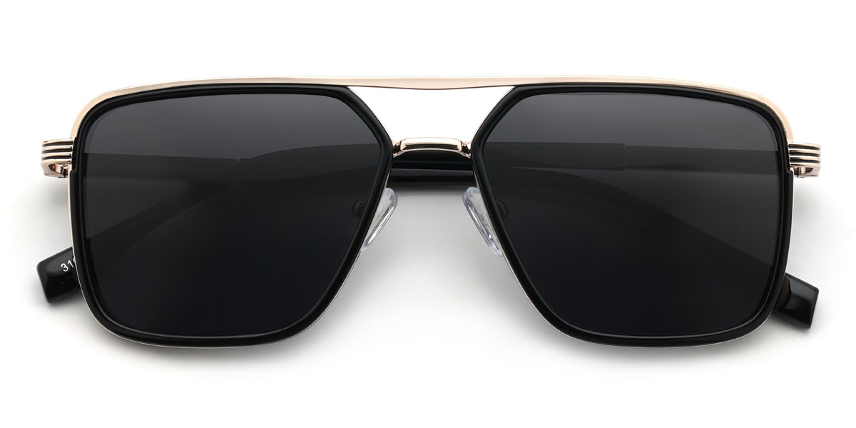 Black Grey Brandt Glasses - Aviator Sunglasses