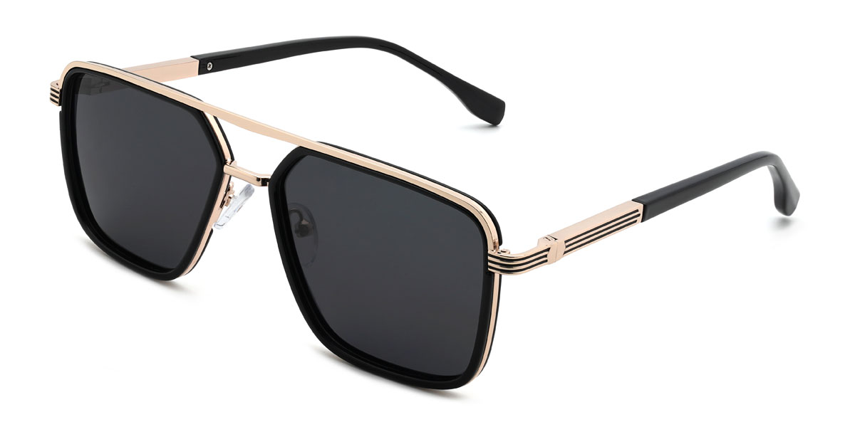 Black Grey Brandt Glasses - Aviator Sunglasses