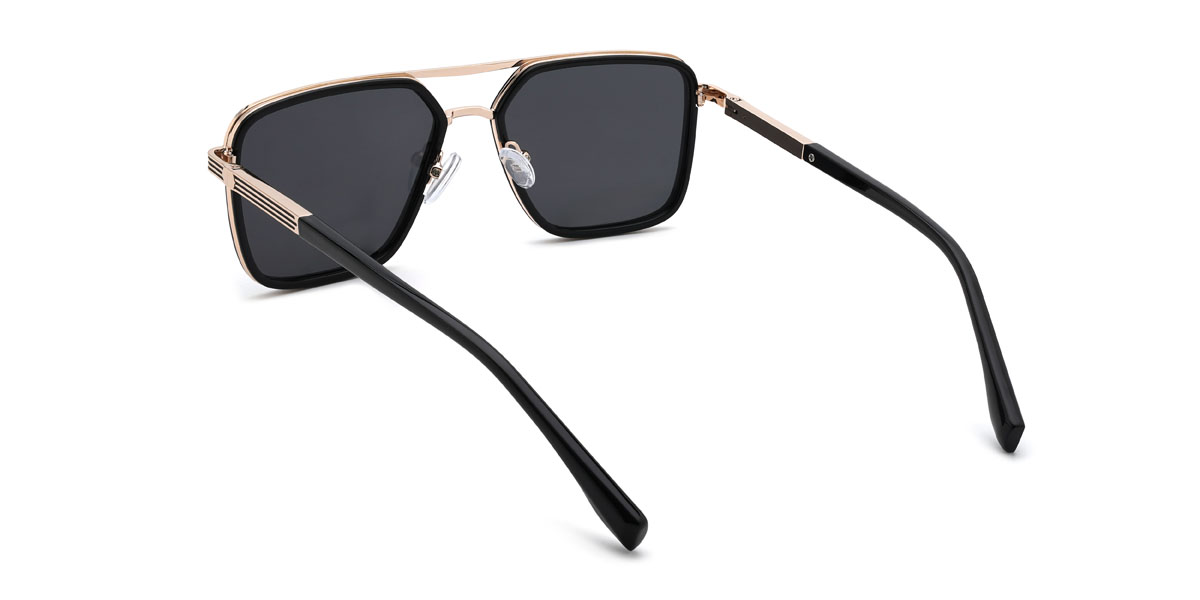 Black Grey Brandt Glasses - Aviator Sunglasses