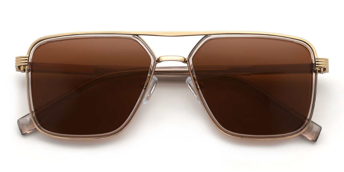 Gold Brown Brandt Glasses - Aviator Sunglasses
