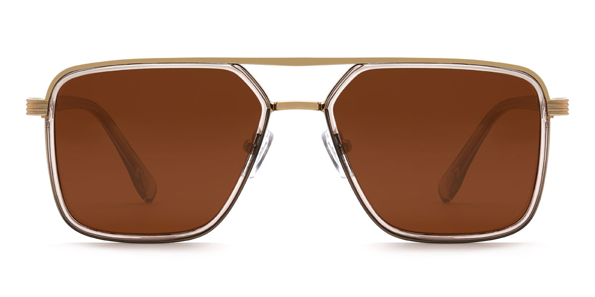 Gold Brown Brandt Glasses - Aviator Sunglasses