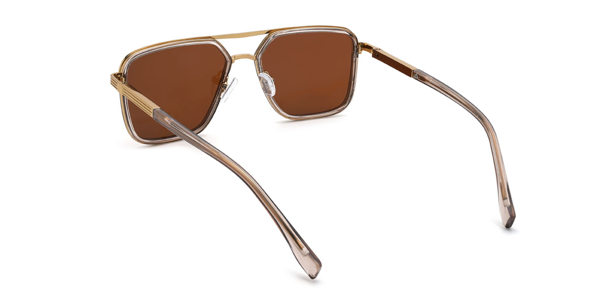 Gold Brown Brandt Glasses - Aviator Sunglasses